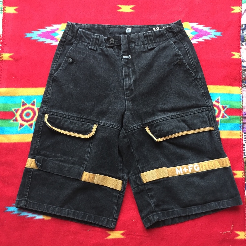 Marithe Francois Girbaud Black Denim Shorts Sz 34